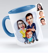 BK Gift Kişiye Özel Aile Karikatür Kupa Bardak  1