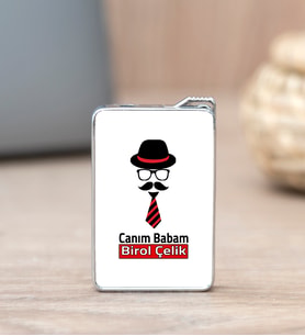 Babaya Hediye Kravat Tasarım İsme Özel Çakmak