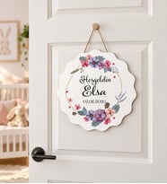 Gifties Çiçekle Çerçeve Temalı Kişiye Özel Kapı Süsü