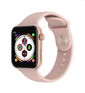 Spovan Watch 4 Türkçe Arama Konuşma Nabız+ EGC Ölçer Akıllı Saat (Pembe)