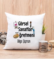 Görsel Sanatlar Öğretmeni Yastık ve Silver Kupa Bardak