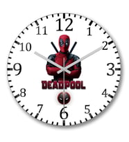 Marvel Deadpool Duvar Saati Bombeli Gercek Cam
