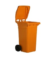 Safell Plastik Çöp Konteyneri 120 Litre Konteyner - A+ Isıya Karşı Dayanıklı Malzeme - Turuncu