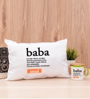 Baba Kelime Anlamı Dikdörtgen Yastık ve Yeşil Kupa Bardak