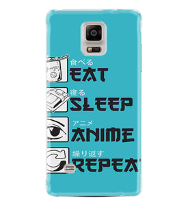 Kılıfland Samsung Galaxy Note 4 Kılıf Silikon Resimli Kapak Eat Sleep Anime Stok 250