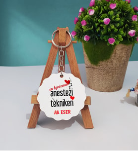 En Karizma Anestezi Teknikeri Hediye Ahşap Anahtarlık