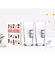 BK Gift Kişiye Özel Renkli Baskılı Harfli İkili Rakı Bardağı ve Rakı Cep Kitabı Hediye Seti-5 (Model 1)