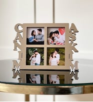 Kişiye Özel 4 Fotoğraflı Canım Aşkım Mdf Çerçeve Gümüş