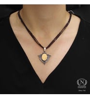 925 Ayar Gümüş ve Bronz Karışımı Kalp Modeli Kolye Ucu