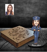 Kişiye Özel Polis Tasarımlı Karikatür Ahşap Biblo Kutulu Bayan-1