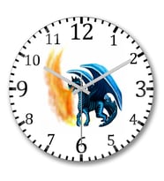Dragao Em Tons De Azul Cuspindo Fogo Duvar Saati Bombeli Gercek C