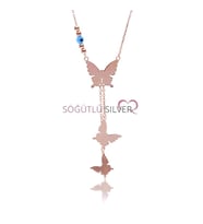 Söğütlü Silver Uçuşan kelebekler kolyesi