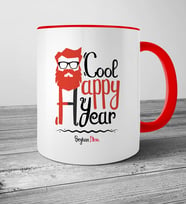 BK Gift Kişiye Özel Noel Baba Mutlu Yıllar Kırmızı Kupa Bardak  4