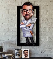 BK Gift Kişiye Özel Bay Kasap Karikatürlü 3D Ahşap Tablo-1
