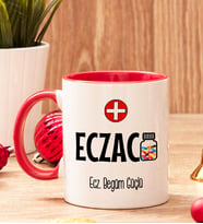 Eczacıya Hediye İçi Ve Kulpu Renkli Kupa Bardak