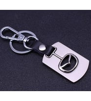 Mazda Logolu Krom Deri Oto Araba Anahtarlık  (Siyah)