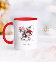BK Gift Kişiye Özel Noel Baba Kırmızı Kupa ve Kar Tanesi Kolye-5 (Model 1)