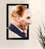 BK Gift Kişiye Özel Atatürk Tasarımlı 3D Ahşap Tablo-1
