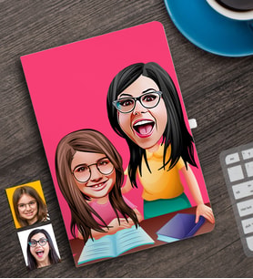 BK Gift Kişiye Özel Anne Kız Karikatürlü Defter-1