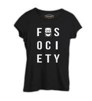 Mr. Robot - Fsociety Logo Siyah Kadın Tshirt
