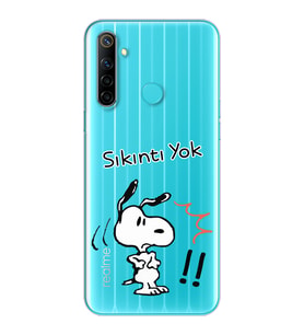 Snoopy Tasarımlı Süper Şeffaf Silikon Telefon Kılıfı Oppo Realmi 6i