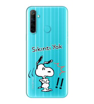 Snoopy Tasarımlı Süper Şeffaf Silikon Telefon Kılıfı Oppo Realmi 6i