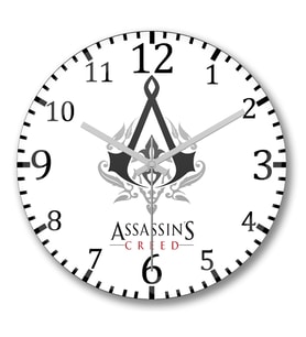 Assassins  Creed Duvar Saati Bombeli Gercek Cam