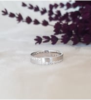El İşi 4 mm Taşlı Gümüş Alyans