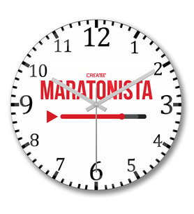 Maratonista Duvar Saati Bombeli Gercek Cam