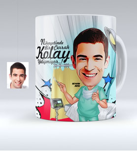 BK Gift Kişiye Özel Bay Cerrah Karikatürlü Beyaz Kupa Bardak  1