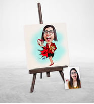 BK Gift Kişiye Özel Bayan Gayrimenkul Danışmanı Karikatür Şovaleli Doğal Taş  3