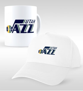 NBA Utah Jazz Beyaz Kupa ve Şapka Seti (Model 1)