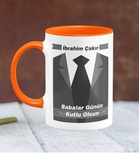 BK Gift Kişiye Özel Babalar Günü Temalı Turuncu Kupa Bardak 25369t