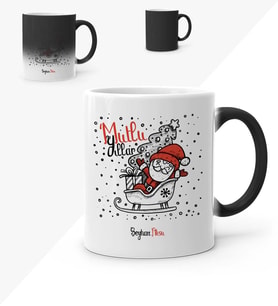 Yılbaşı Hediyesi BK Gift Kişiye Özel Noel Baba Mutlu Yıllar Sihirli Kupa Bardak  6