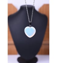 Opal Doğal Taş Kalpli Kolye Tky0032