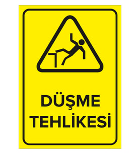 MIGNATIS - Düşme Tehlikesi Levhası - Sac Malzeme 35x50cm