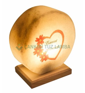 Canım Annem Tasarımlı Daire Kaya Tuzu Lamba