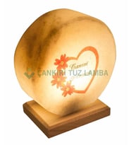 Canım Annem Tasarımlı Daire Kaya Tuzu Lamba