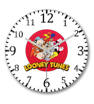Looney Tunes Duvar Saati Bombeli Gercek Cam