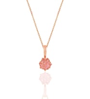 Söğütlü Silver Gümüş Lotus çiçeği modeli pembe renkli taşlı kolye