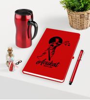 BK Gift Kişiye Özel Avukat Temalı Kırmızı Defter Kalem ve Termos Mug Seti - 15 (Model 1)