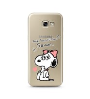 Snoopy Tasarımlı Süper Şeffaf Silikon Telefon Kılıfı Samsung A5 (2017)