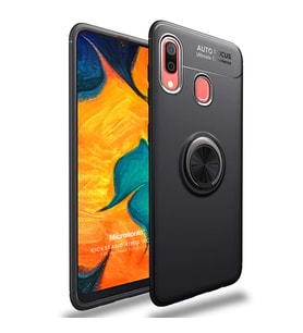Microsonic Samsung Galaxy A10s Kılıf Kickstand Ring Holder Siyah