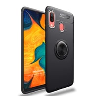 Microsonic Samsung Galaxy A10s Kılıf Kickstand Ring Holder Siyah