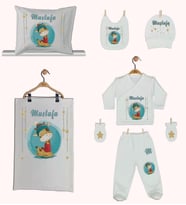 Pia Baby GL 1934-06 İsme Özel Yastık Battaniye Zıbın Set