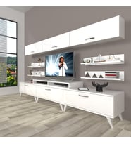 Decoraktiv Ekoflex 8y Slm Retro Tv Ünitesi Tv Sehpası (Beyaz)