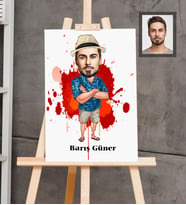 Kişiye Özel Erkek Karikatürlü  Ahşap Tablo 30x47 Model-9