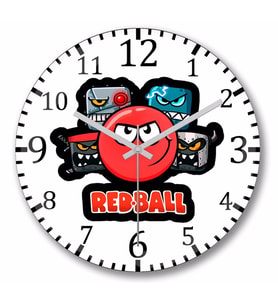 Red Ball 4 The Crew Adesivo  Duvar Saati Bombeli Gercek Cam