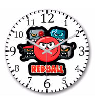 Red Ball 4 The Crew Adesivo  Duvar Saati Bombeli Gercek Cam