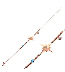 Söğütlü Silver Dorica rose toplu kutup yıldızı bileklik